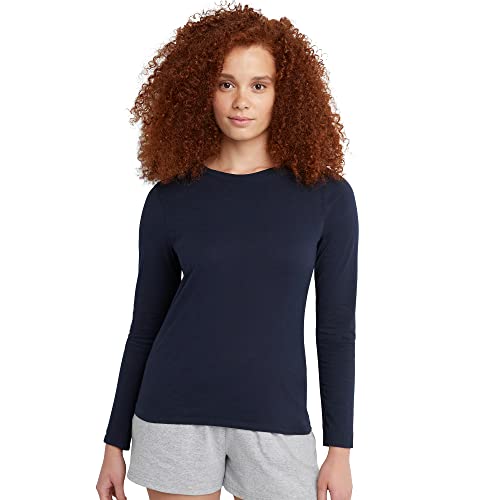 Hanes Damen Perfect-T Langarmshirt, Hanes Navy, Groß von Hanes