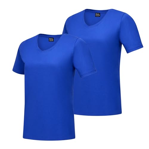 Hanes Damen Perfect V-Ausschnitt, Baumwolle, Kurzärmelig, 1er Oder 2er-Pack T-Shirt, Navy, Klein von Hanes
