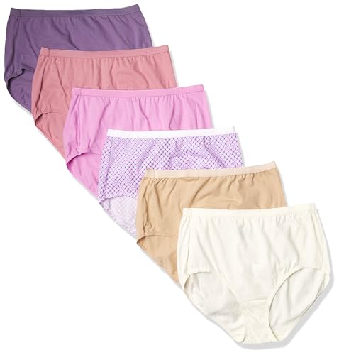 Hanes Damen-Slips, Bio-Baumwolle, ComfortSoft-Unterwäsche, 6er-Pack (Farben können variieren), 6 von Hanes
