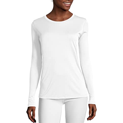 Hanes Damen Sport Cool Dri Performance Langarm T-Shirt, Weiß, X-Groß von Hanes