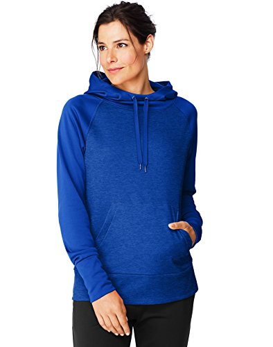 Hanes Damen Sport Performance Fleece Pullover Hoodie Kapuzenpullover, Awesome Blue Solid/Awesome Blue Heather, M von Hanes