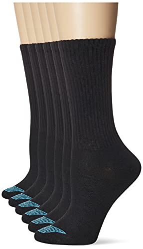 Hanes Damen Ultimate Lightweight Vent Crew 6er Pack Lässige Socken, Schwarz, Shoe Size: 5-9 von Hanes