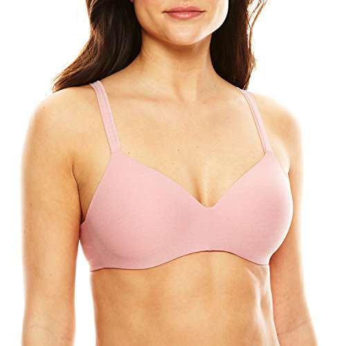 Hanes Damen Ultimate T-Shirt Bra Soft Foam Wirefree BH, Pink Bouquet Heather, 85B von Hanes