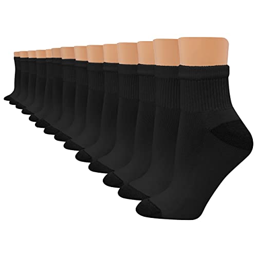 Hanes Damen Value, Ankle Soft Moisture-Wicking, Available in 10 and Packs Socken, Schwarz, 14 Stück, 40.5-46 EU (14er von Hanes