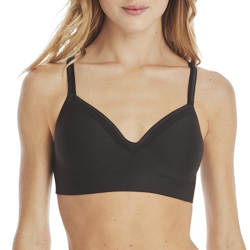 Hanes Damen Nahtloser T-Shirt Vollständiger Abdeckung, Feuchtigkeitsableitend BH, Undurchsichtige, Schwarz, small von Hanes