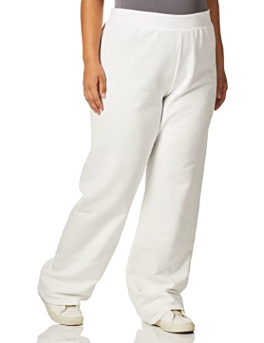 Hanes Damen Women's EcoSmart Open Bottom Leg Fleece Sweatpants Trainingshose, Weiß, Klein von Hanes