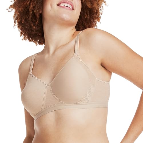 Hanes Damen X-Temp Bügelloser Kühlendem Netz, Vollständige Abdeckung, Wandelbarer T-Shirt BH, Undurchsichtige, Hautfarben, small von Hanes