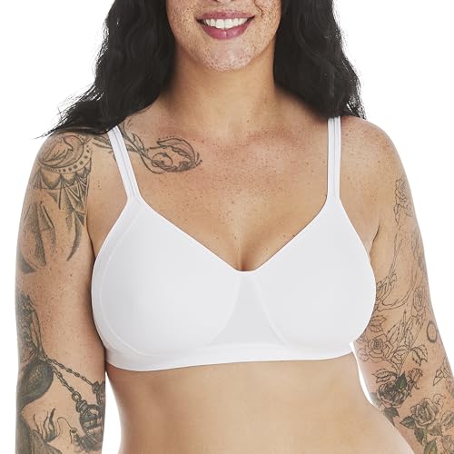 Hanes Damen X-Temp Bügelloser Kühlendem Netz, Vollständige Abdeckung, Wandelbarer T-Shirt BH, Undurchsichtige, Weiss/opulenter Garten, XX-Large von Hanes
