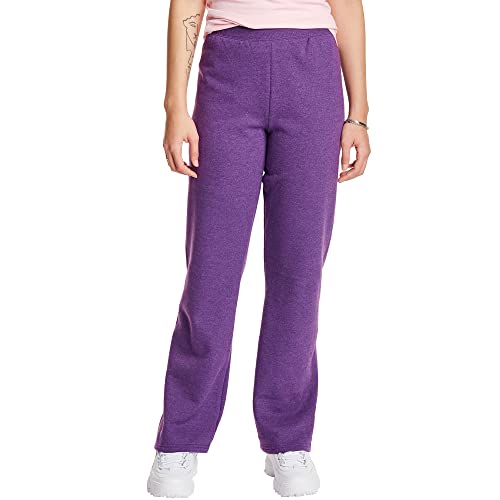 Hanes EcoSmart Damen-Jogginghose aus Fleece, zierlich, offene Unterseite, zierliche Größen, Größe 28,5, Violet Splendor Heather, X-Groß von Hanes