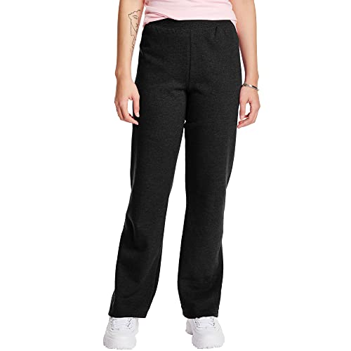 Hanes EcoSmart Damen-Sweathose, Fleece, zierlich, offene Unterseite, Normale und zierliche Größen, Ebenholz, S von Hanes