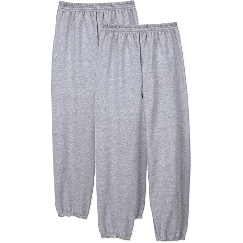 Hanes EcoSmart Herren-Jogginghose für Herren, sportliche Loungehose mit gerafften Bündchen (1 oder 2 Stück), Leichter Stahl - 2er-Pack, 3XL von Hanes