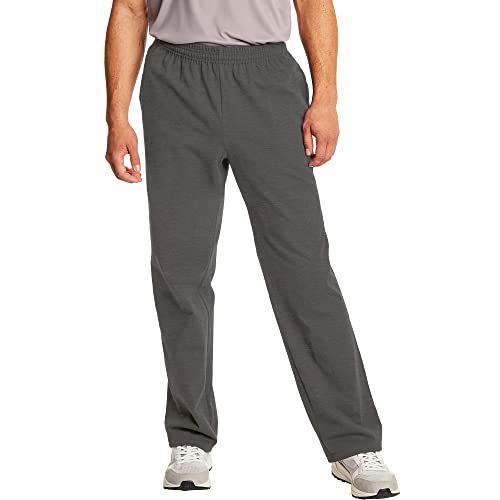 Hanes Essentials Sweatpants, Herren Baumwoll-Jersey-Hose mit Taschen, 83,8 cm, Dunkelgrau meliert, Mittel von Hanes