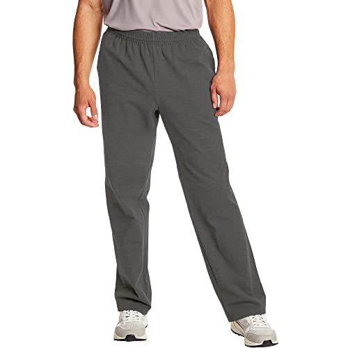 Hanes Essentials Sweatpants Herren Baumwolle Jersey Hose mit Taschen 33", Dunkelgrau meliert, Klein von Hanes