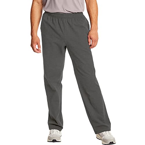 Hanes Essentials Sweatpants Herren Baumwolle Jersey Hose mit Taschen 33", Dunkelgrau meliert, XXL von Hanes