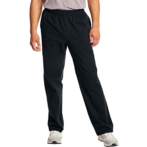 Hanes Essentials Sweatpants Herren Baumwolle Jersey Hose mit Taschen 33", Schwarz, XXL von Hanes