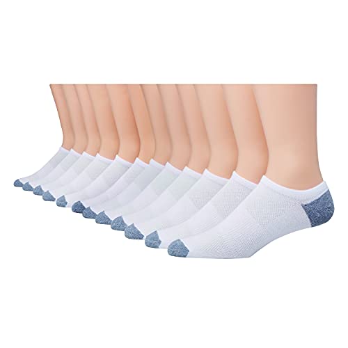 Hanes Herren X-Temp Herrensocken, Leicht, Niedrig Geschnitten Und Ohne Show, 12er-Pack Lässige Socken, weiß, 6-12 von Hanes