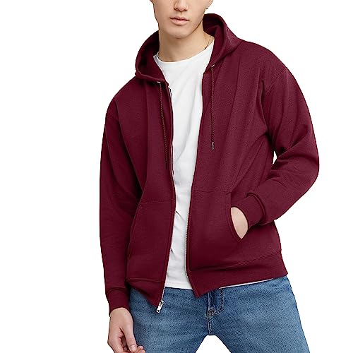 Hanes Herren, EcoSmart Fleece Full Hoodie, Zip Up Hooded Sweatshirt Kapuzenpullover, Kastanienbraun, XX-Large von Hanes