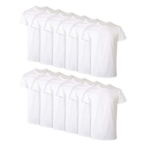 Hanes Herren Packungen, Weiche Baumwollunterhemden, Beste Schwarz/Asstd Multipacks Unterhemd, 12 Stück in Weiß, Groß (6er Pack) von Hanes