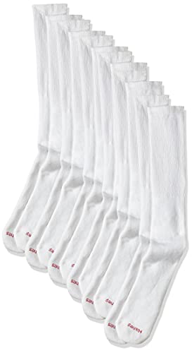 Hanes Herren 6er-Pack Wadenschlauchsocken, wei , 44-47 (Schuhgr e 39-47), Wei von Hanes