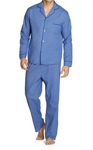 Hanes Herren 91002 Pyjamaset, Medium Blue Solid, 4X-Large von Hanes