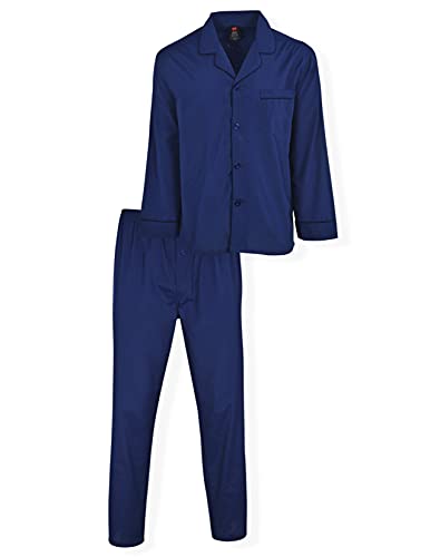 Hanes Herren 91004 Pyjamaset, Marineblau meliert, 4X-Large von Hanes