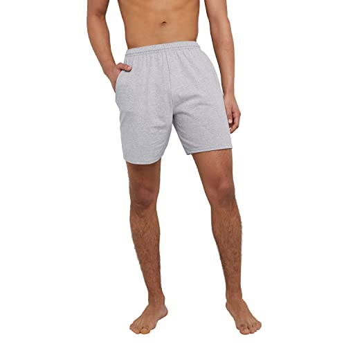 Hanes Herren Athletic Shorts Favorite Baumwolle Jersey Shorts Schlupfhose Strickshorts mit Taschen Strick Gym Shorts 19,1 cm Schrittlänge, Leichter Stahl, Groß von Hanes