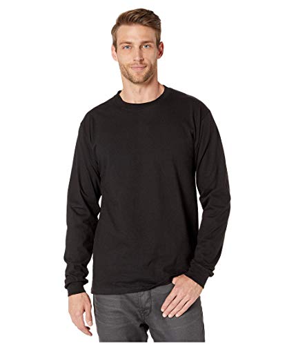 Hanes Herren Beefy Langarmshirt, 1er-Oder 2er-Pack Hemd, Schwarz-1 Packung, L von Hanes