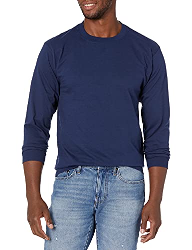 Hanes Herren Beefy Langarmshirt, 1er-oder 2er-Pack Hemd, Marineblau, 1 Stück, 3X-Groß von Hanes