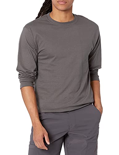 Hanes Herren Beefy Langarmshirt, 1er-oder 2er-Pack Hemd, Rauchgrau, 1 Stück, L von Hanes