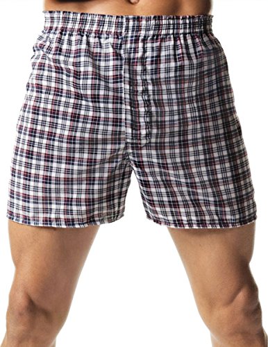 Hanes Herren-Boxershorts mit Schottenkaro, mit freiliegendem Bund, Mehrfarbig, Größe S von Hanes