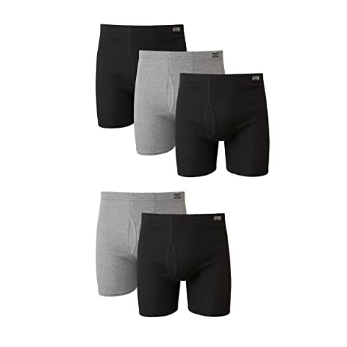 Hanes Herren Unterwäsche Boxershorts Pack, Baumwolle ComfortSoft Boxershorts für Männer, Feuchtigkeitstransport Atmungsaktiv, Multipack, 5er-Pack, Sortiert, Large von Hanes