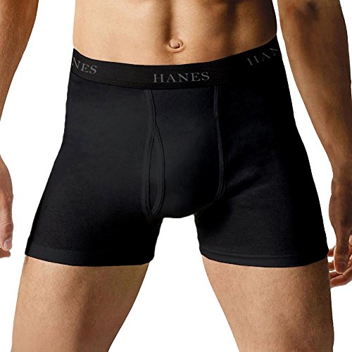 Hanes Herren Boxershorts ohne Etikett, mit Komfort-Flex-Bund, Größe M, Schwarz von Hanes