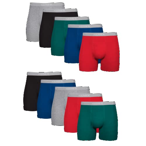 Hanes Herren Cool Dri Boxershorts ohne Etikett mit ComfortFlex-Bund Retroshorts, Sortiert, X-Large (10er Pack) von Hanes