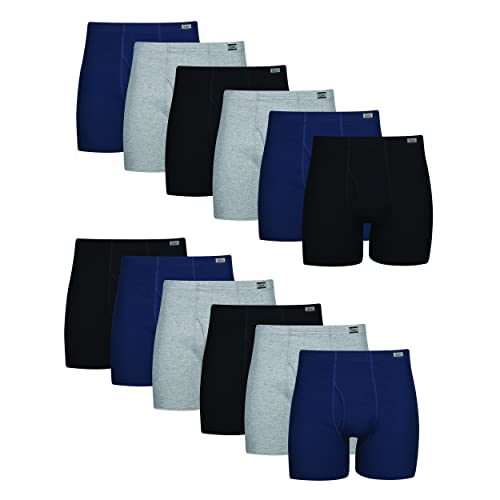 Hanes Herren Boxershorts ohne Etikett mit stoffbezogenem Bund – mehrere Packungen erhältlich Retroshorts, Sortiert, 12 Stück, XXL Größen (12er Pack) von Hanes