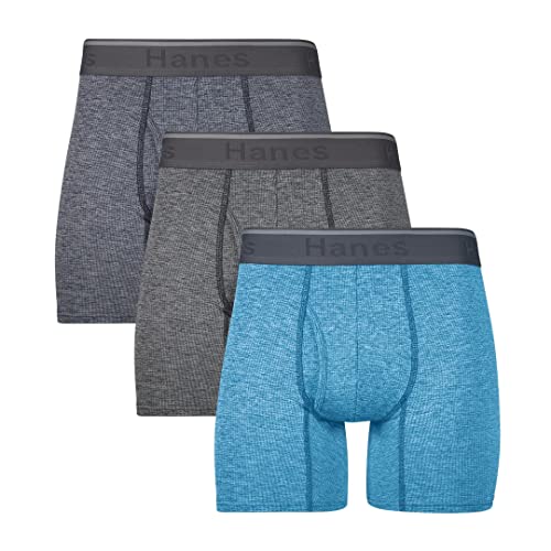 Hanes Herren Comfort Flex Fit Atmungsaktive Stretch Mesh Boxershorts, 3er Pack, Größe 2X L Retroshorts, Blau/Grau/Indigo, XX-Large von Hanes