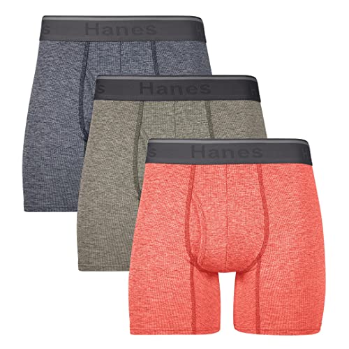 Hanes Herren Comfort Flex Fit Atmungsaktive Stretch-mesh-Boxershorts, 3er-Pack Retroshorts, Rot/Grün/Indigo, Large von Hanes