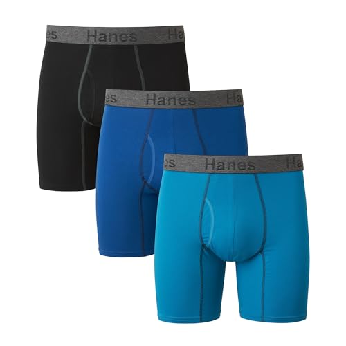 Hanes Herren Comfort Flex Fit Ultra Soft Stretch Boxershorts, verpakking van 3 stuks Retroshorts, Reguläre Beine, Sortiert, M EU von Hanes