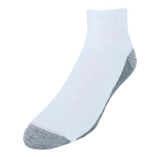 Hanes Herren Gepolsterte Knöchelsocken, Feuchtigkeitsableitend mit Geruchskontrolle, Multipack Max Cushion Knöchel, Weiß/Grau, 6 Stück, 37.5-46 EU (6er Pack) von Hanes