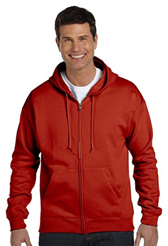 Hanes Herren Kapuzenpullover EcoSmart Fleece Reißverschluss Front Kapuzenpullover Baumwollmischung Fleece Kapuzenpullover Mittelschwerer Reißverschluss, tiefes rot, Large von Hanes