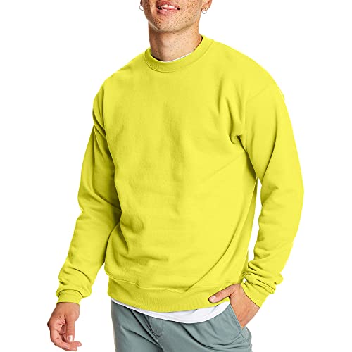 Hanes Herren EcoSmart Fleece Baumwollmischung Pullover Crewneck 1er oder 2er Pack wählbar Sweatshirt, Sicherheitsgrün-1 Packung, 3X-Groß von Hanes