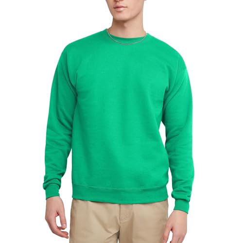 Hanes Herren EcoSmart Fleece Baumwollmischung Pullover Crewneck 1er oder 2er Pack wählbar Sweatshirt, Kelly Green-1 Packung, 4X-Large von Hanes