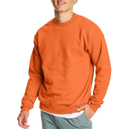 Champion Herren EcoSmart Fleece, Pullover Crewneck, 1 Or 2 Pack Sweatshirt, Sicherheits-Orange, 1er-Pack, XXX-Large von Hanes