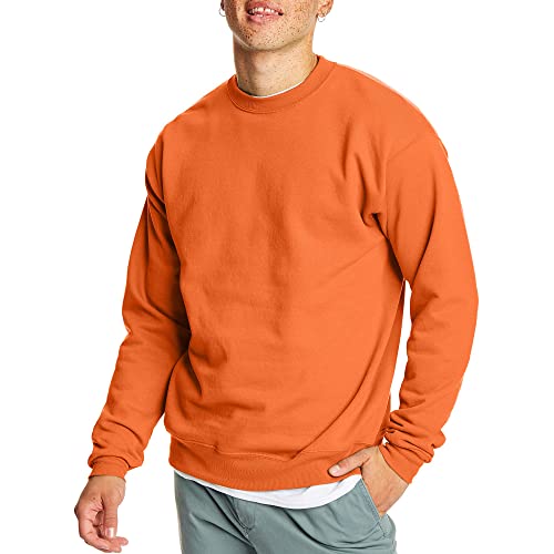 Hanes Herren EcoSmart Fleece Baumwollmischung Pullover Crewneck 1er oder 2er Pack wählbar Sweatshirt, Safety Orange-1 Packung, XXX-Large von Hanes