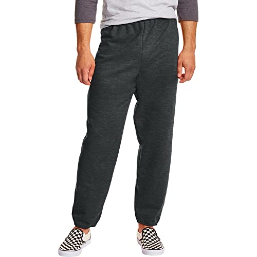 Hanes Herren EcoSmart Fleece Trainingshose, Dunkelgrau meliert, Groß von Hanes