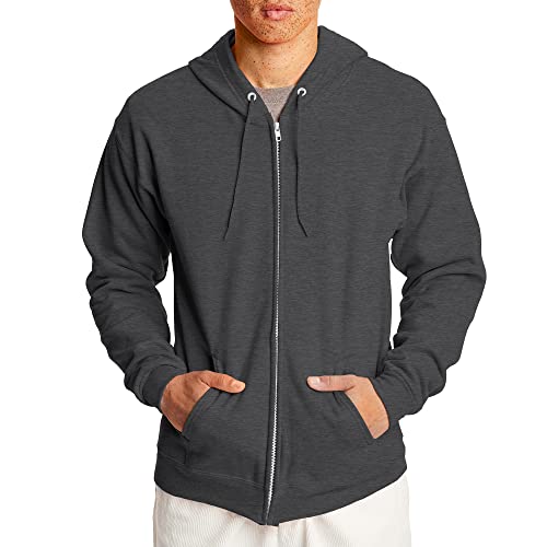 Hanes Herren EcoSmart Fleece Kapuzenpulli, Charcoal Heather, Medium von Hanes