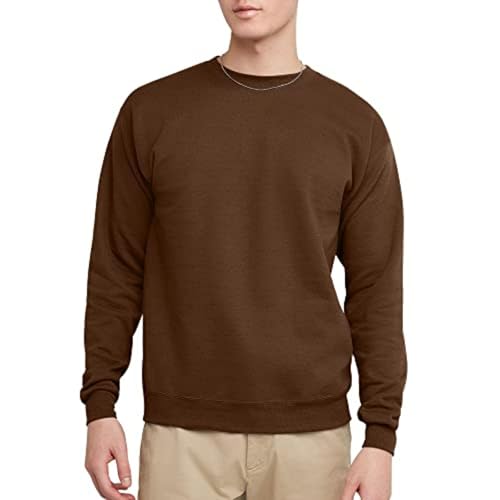 Hanes Herren EcoSmart Fleece Pullover Crewneck 1er Oder 2er Pack Sweatshirt, Armee-Braun, 1 Stück, Medium von Hanes
