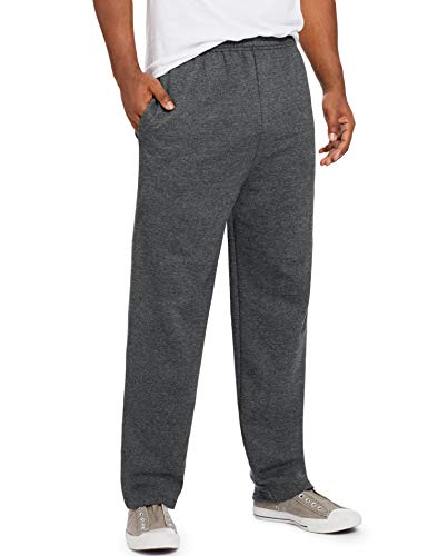 Hanes Herren EcoSmart Fleece Sweathose mit Taschen Trainingshose, Charcoal Heather, XXL von Hanes