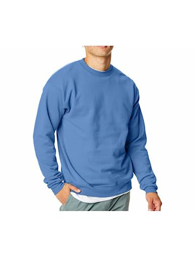 Hanes Herren EcoSmart Fleece Sweatshirt Baumwollmischung Pullover Rundhals Sweatshirt f r Herren (1er oder 2er Pack), Carolina Blue 1er Pack, XL von Hanes