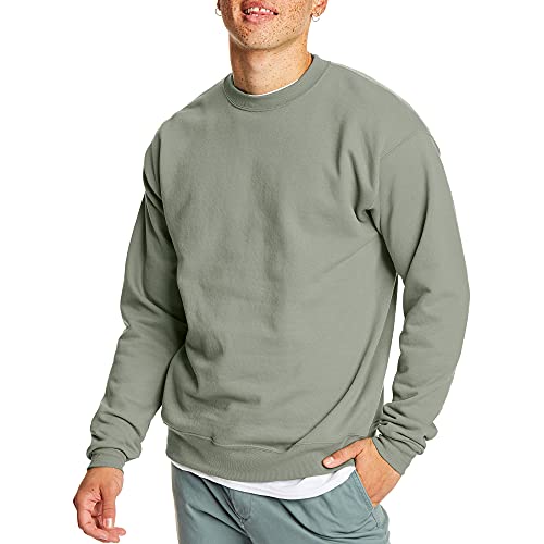 Hanes Herren EcoSmart Fleece Baumwollmischung Pullover Crewneck 1er oder 2er Pack wählbar Sweatshirt, Stonewashed Green-1 Pack, Small von Hanes