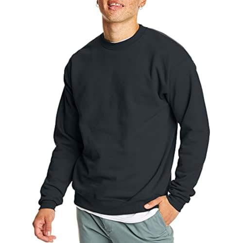 Hanes Herren EcoSmart Fleece, Pullover Crewneck Or 2 Pack Sweatshirt, Schwarz-1 Packung, X-Large von Hanes